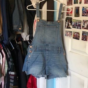 Old navy frayed overalls